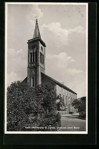 AK Unzhurst, Kath. Pfarrkirche St. Zyriak