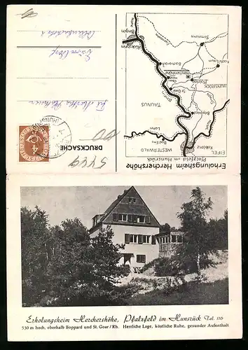 Klapp-AK Pfalzfeld im Hunsrück, Erholungsheim Herchershöhe