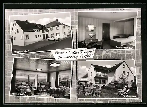 AK Brandenberg /Eifel, Pension Haus Frings, Vorderansicht, Speiseraum