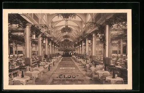 AK Berlin, Konzerthaus Clou, Innenansicht, Mauerstrasse