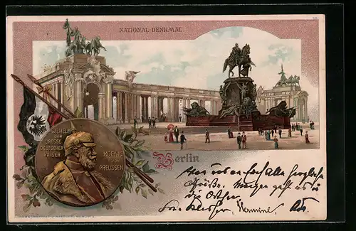 Lithographie Berlin, National-Denkmal