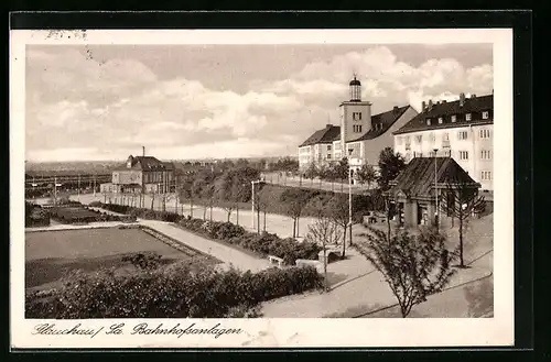 AK Glauchau / Sa., Bahnhofsanlagen