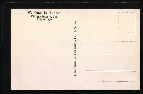 AK Königswinter / Rh., Gasthaus und Weinhaus im Tuback