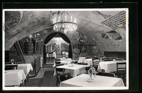 AK Rüdesheim / Rh., Gasthaus zum Felsenkeller, Oberstrasse