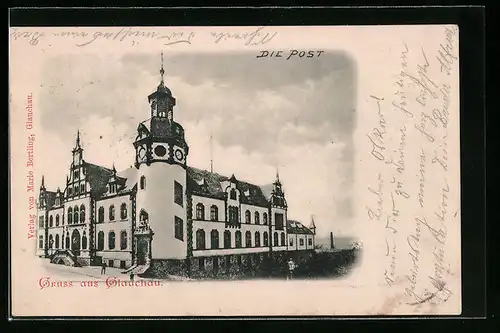 AK Glauchau / Sa., Postgebäude