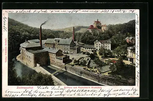 AK Kriebstein, Schloss und Papierfabrik im Zschopauthal