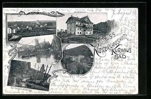 AK Bad Klosterlausnitz, Ortsansicht, Kurhaus, Waldpartie