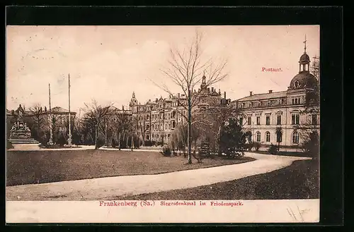 AK Frankenberg / Sa., Siegesdenkmal im Friedenspark