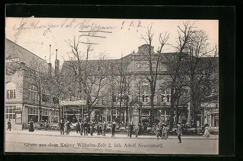 AK Berlin-Tiergarten, Gasthaus Kaiser Wilhelm-Zelt 2, Inh. Adolf Neuendorff