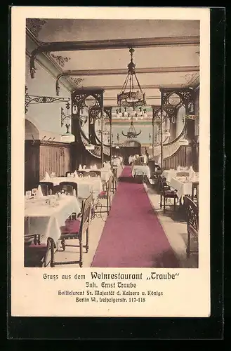 AK Berlin, Weinrestaurant Traube, Leipzigerstrasse 117-118