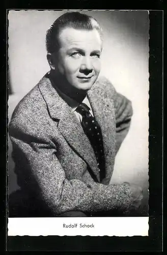 AK Opernsänger Rudolf Schock mit Anzug und Krawatte