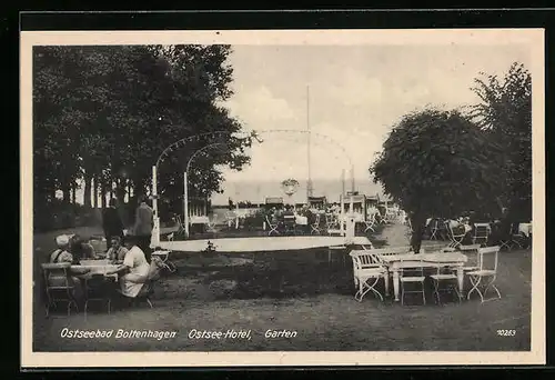 AK Boltenhagen / Ostsee, Ostsee-Hotel, Gartenpartie