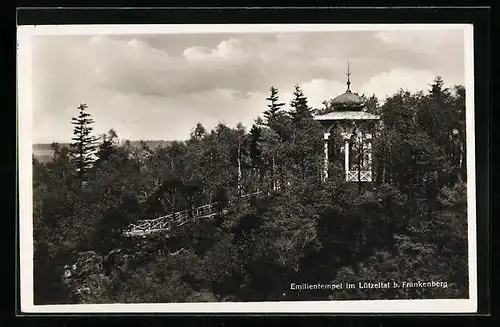 AK Frankenberg / Sa., Emilientempel im Lützeltal