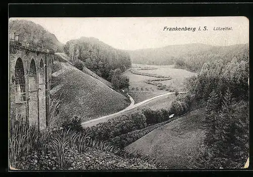 AK Frankenberg / Sa., Lützeltal aus der Vogelschau