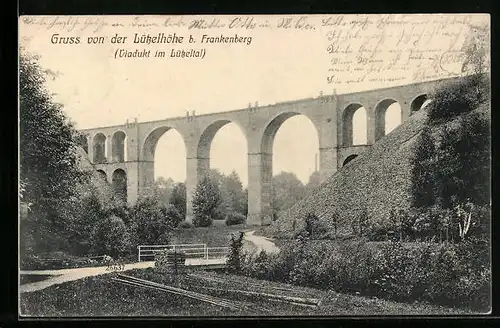 AK Frankenberg / Sa., Viadukt im Lützeltal
