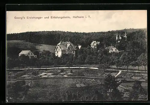AK Hofheim i. T., Ortspartie mit Georgi`s Erziehungs- und Erholungsheim