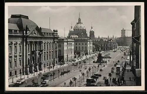 AK Berlin, Unter den Linden, Blick zum Dom, n