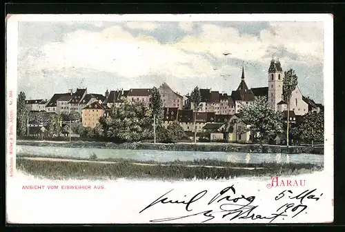 AK Aarau, Blick vom Eisweiher aus gesehen
