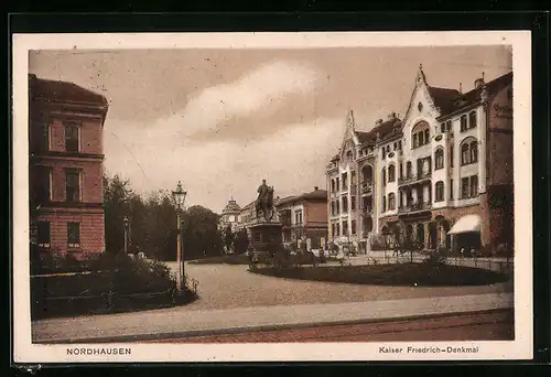 AK Nordhausen a. Harz, am Kaiser Friedrich-Denkmal