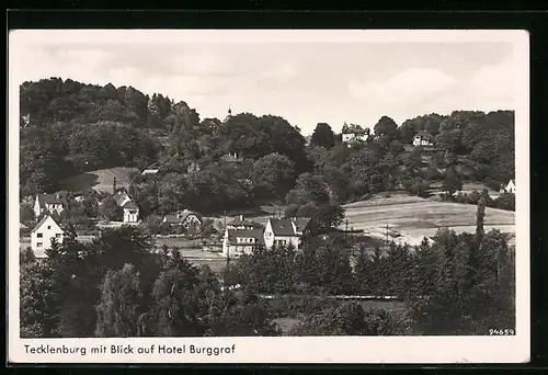 AK Tecklenburg, Gesamtansicht mit Hotel Burggraf