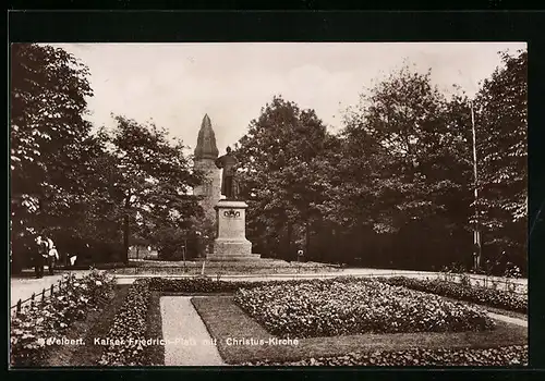 AK Velbert, Kaiser-Friedrich-Platz mit Christus-Kirche