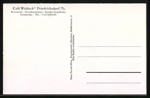 AK Friedrichsdorf / Ts., Café Waldeck, Innenansicht