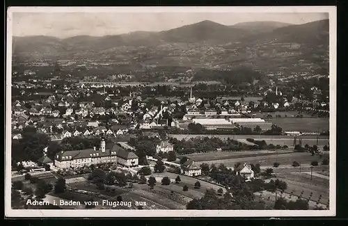 AK Achern i. Baden, Gesamtansicht, Flugzeugaufnahme