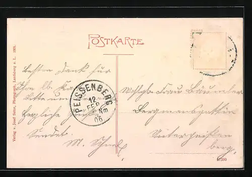 AK Landsberg a. L., Teilansicht mit Realschulpensionat