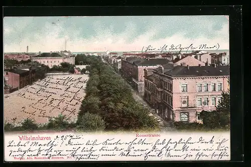 AK Wilhelmshaven, Roonstrasse mit Umgebung aus der Vogelschau