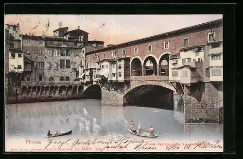AK Firenze, Ponte Vecchio dalla Via Archibasieri