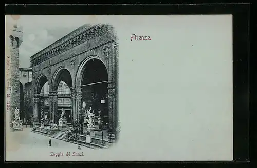 Mondschein-AK Firenze, Loggia dé Lanzi