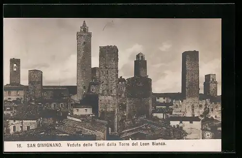 AK San Gimignano, Veduta delle Torri dalla Torre del Leon Bianco