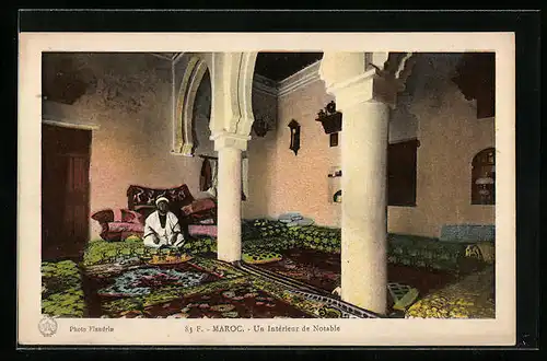 AK Maroc, Un Intérieur de Notable, arabische Volkstypen, Jura