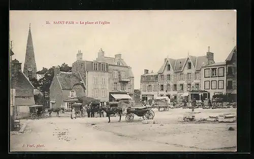 AK Saint-Pair, La place et l`eglise