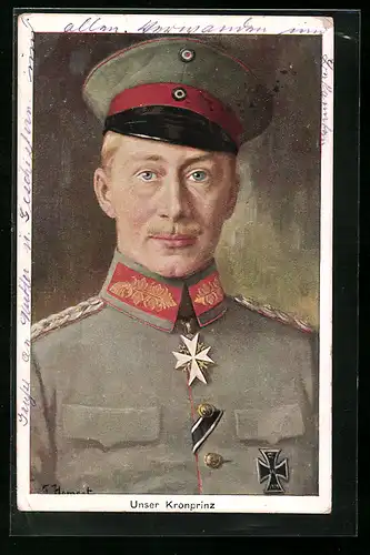 AK Kronprinz Wilhelm von Preussen in Uniform, Portrait