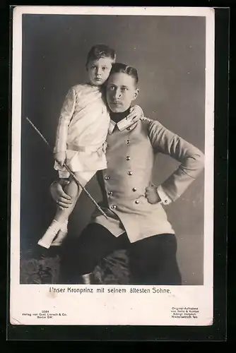 AK Kronprinz Wilhelm mit seinem ältesten Sohn