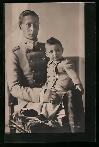 AK Kronprinz Wilhelm von Preussen mit seinem kleinen Sohn