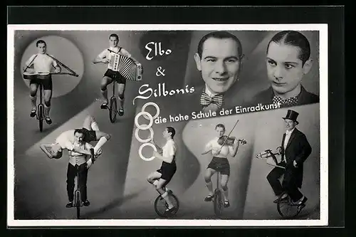AK Elbo & Silbonis, Einradkünstler, Radsport
