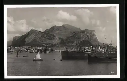 AK Palermo, Hafen und Monte Pellegrino