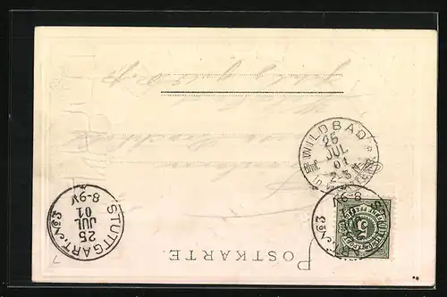 Passepartout-AK Stuttgart, Altes Schloss, Wappen