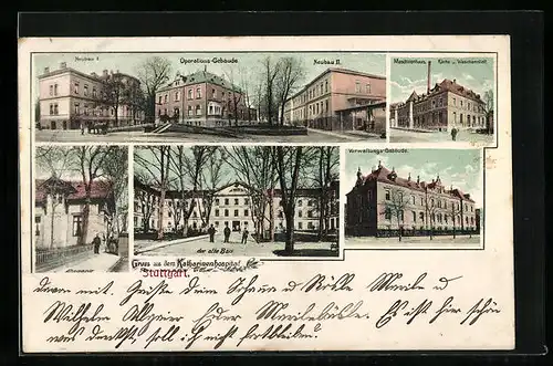 AK Stuttgart, Katharinenhospital, Verwaltungsgebäude, Eingang und Operationsgebäude
