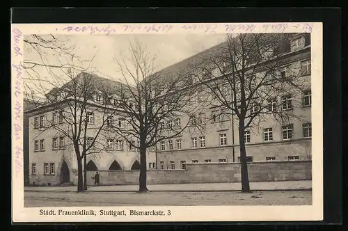 AK Stuttgart, Städtische Frauenklinik, Bismarckstr. 3