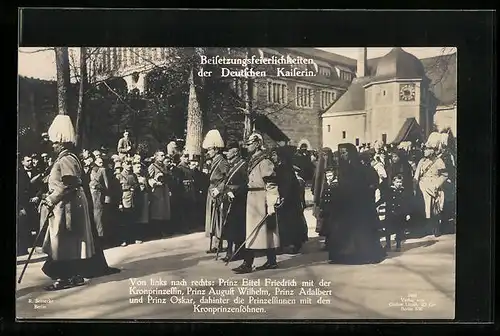 AK Beisetzung der deutschen Kaiserin, Prinzen Eitel Friederich und weitere Hohenzollern im Trauerzug
