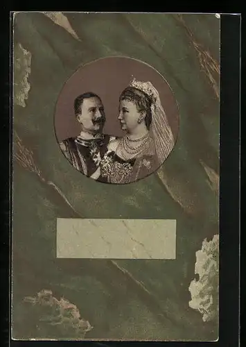 AK Kaiserin Auguste Victoria und Kaiser Wilhelm II., Portrait des jungen Paares