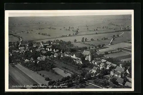 AK Seefelden b. Müllheim, Teilansicht, Fliegeraufnahme