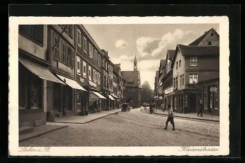 AK Lahr i. B., Kaiserstrasse mit Geschäften