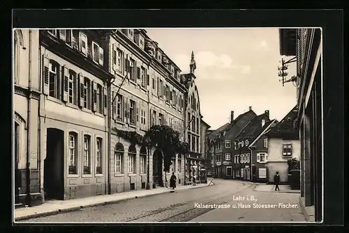 AK Lahr i. B., Kaiserstrasse und Haus Stoesser-Fischer