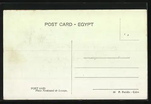 AK Port-Said, Square of Ferdinand de Lesseps