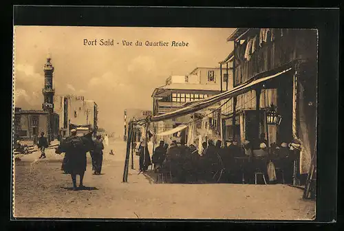 AK Port-Said, Vue du Quartier Arabe