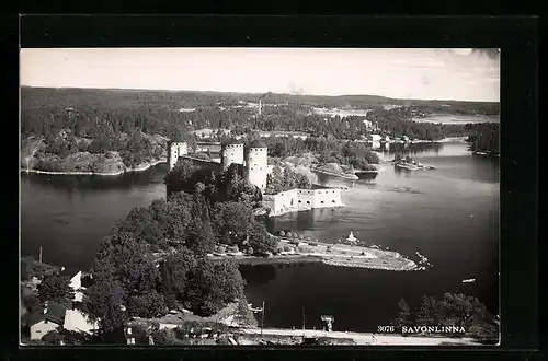 AK Savonlinna, Panorama mit Burg